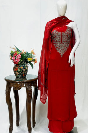 Traje salwar de Cachemira con bordado de hilo zari