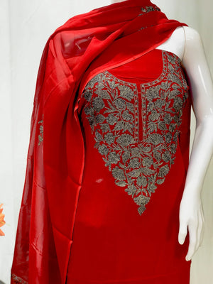 Traje salwar de Cachemira con bordado de hilo zari
