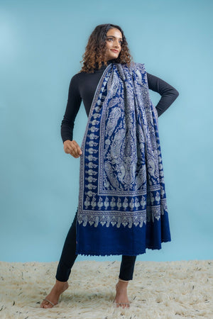 Vaarni — Sozni Tilla Jaal Hand Embroidered Pashmina Shawl