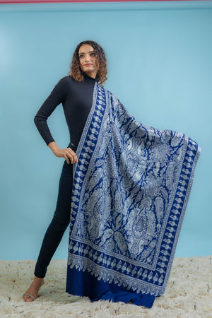 Vaarni — Sozni Tilla Jaal Hand Embroidered Pashmina Shawl
