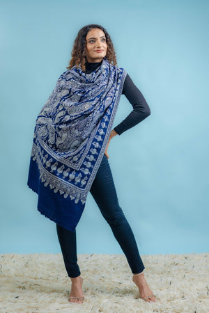 Vaarni — Sozni Tilla Jaal Hand Embroidered Pashmina Shawl