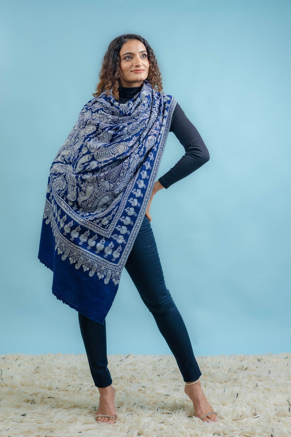 Vaarni — Sozni Tilla Jaal Hand Embroidered Pashmina Shawl