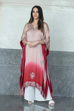 Rose Dusk Embroidered Kaftan