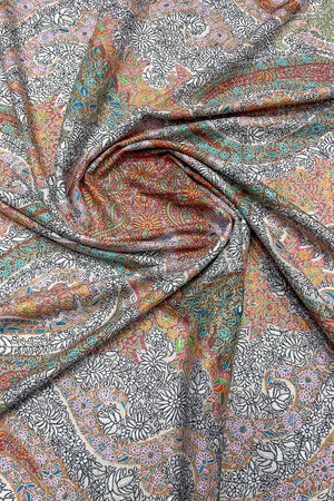 Multi-Color Hand Kalamkari  Embroidery Pure Pashmina Shawl