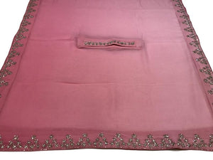 Georgette Summer Cape with Hand Kardana Work: Ombre Pink