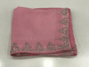 Georgette Summer Cape with Hand Kardana Work: Ombre Pink