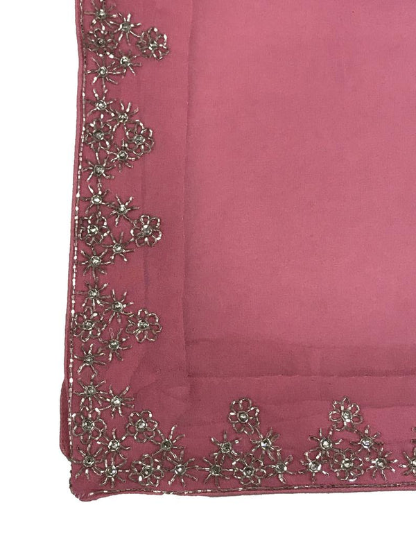 Georgette Summer Cape with Hand Kardana Work: Ombre Pink