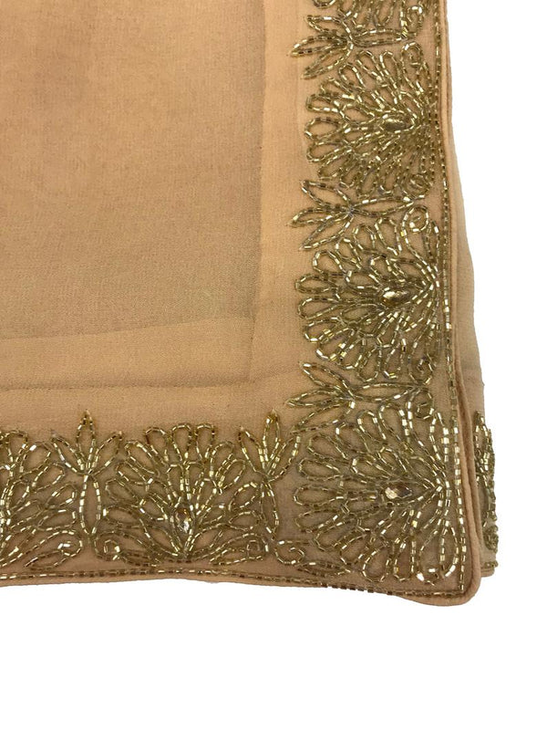 Georgette Summer Cape with Hand Kardana Work - Ombre Beige