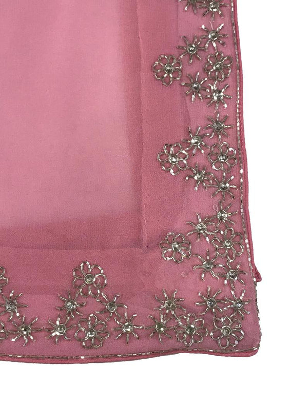 Georgette Summer Cape with Hand Kardana Work: Ombre Pink