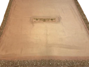 Georgette Summer Cape with Hand Kardana Work - Ombre Beige