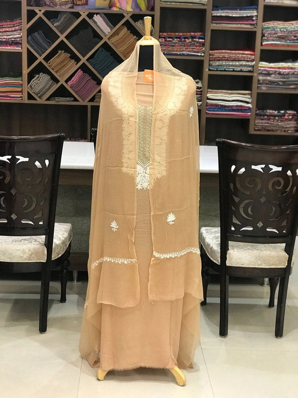 Aari Tilla fusion Neck Embroidered Suit