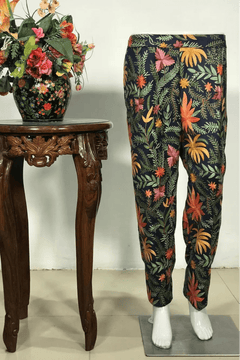 Pure Wool Navy Blue Women Trouser with Aari Embroidery