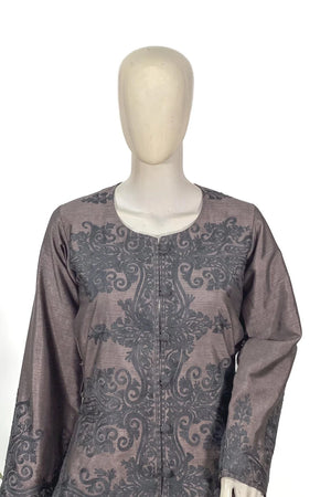Brown Silk Aari Belted Jacket