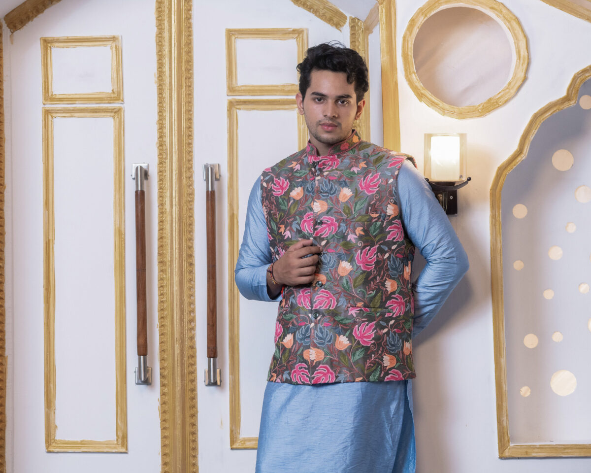 Indian Ethnic Sequins Embroidery Nehru Jacket & Kurta Pajama for Man for  Wedding | eBay