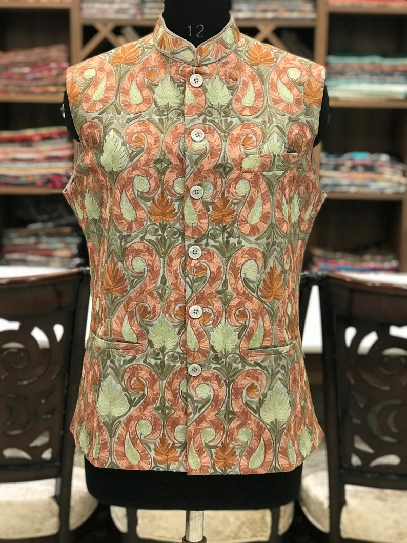 embroidered nehru jacket