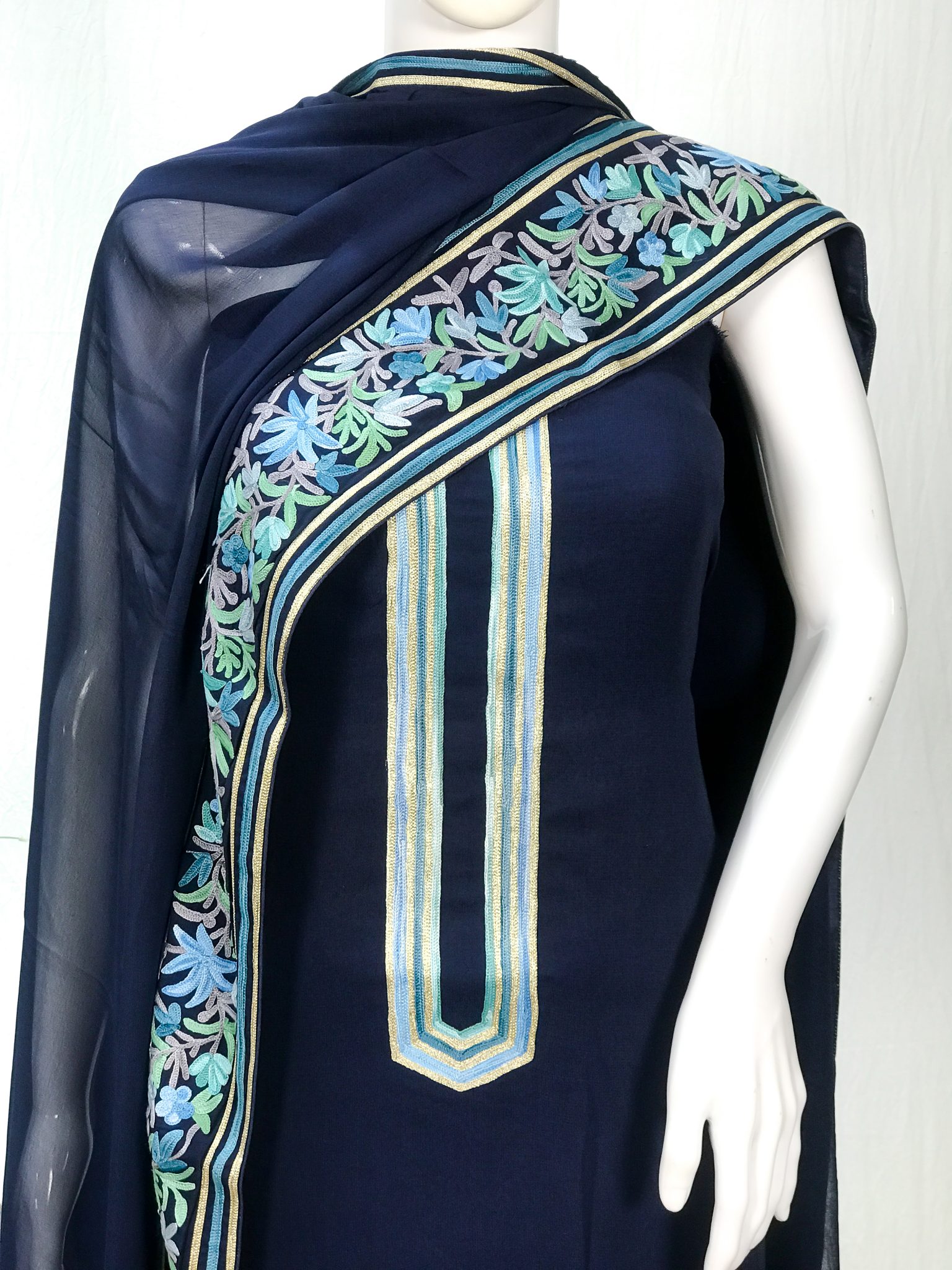 Salwar Suit With Kashmiri Aari Embroidery And Tilla Work Angad Creations